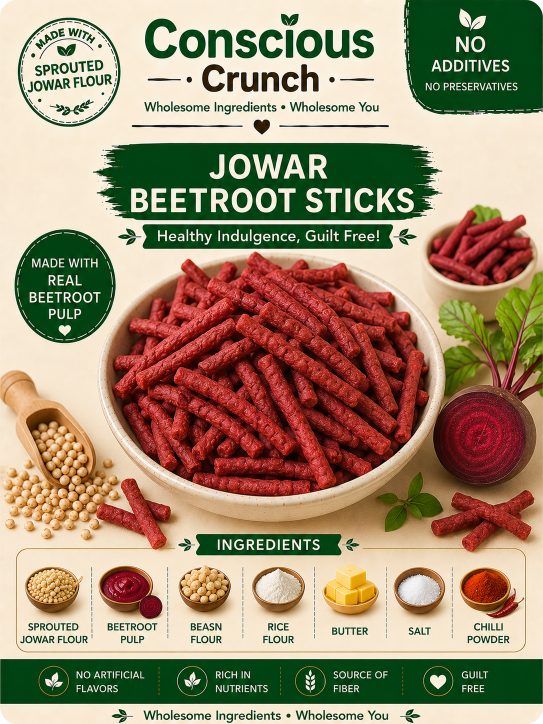 Jowar Beetroot Sticks