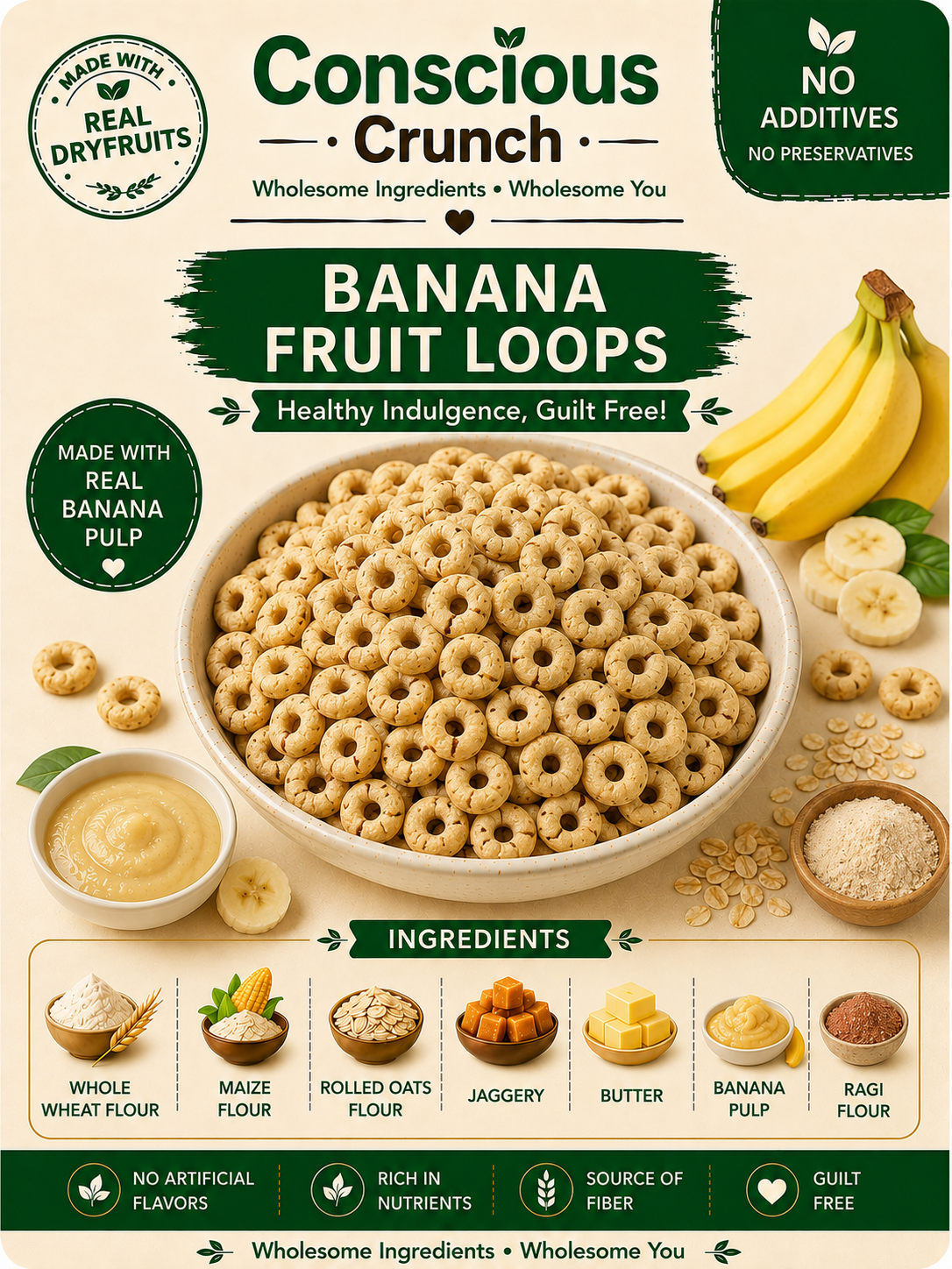 Banana Ragi Fruit loops